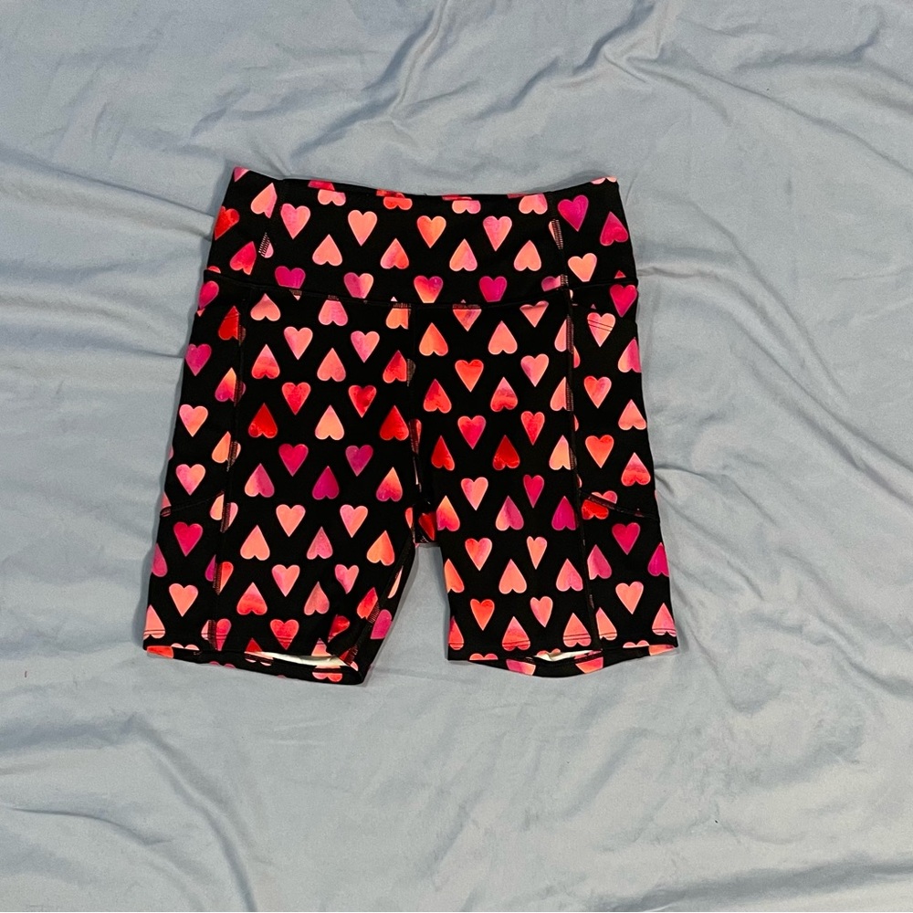 Victoria's Secret Black and Red Heart Leggings y2k